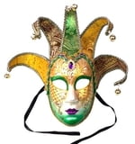 MASKS AND SUNGLASSES COLLECTIONS Large DECORATIVE MARDI GRAS MASK W 5 HORNS