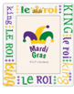 MARDI GRAS PHOTO FRAMES AND BOXES 5" X 7" KING WORD FRAME W GLITTER