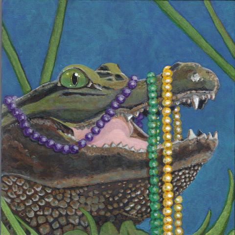 Mardi Gras Gator Card