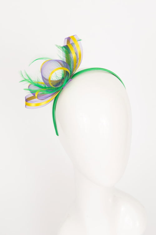 Mardi Gras Headband with Feathers