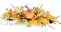 24" Pumpkin and Leaves Centerpiece