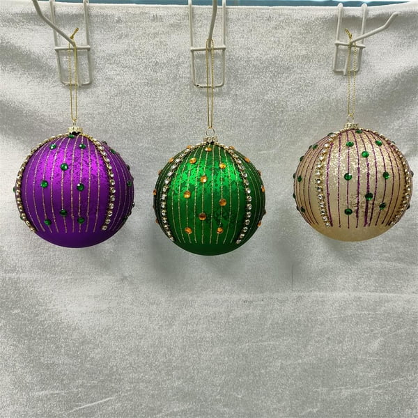100 MM Purple String Ornament w Beads