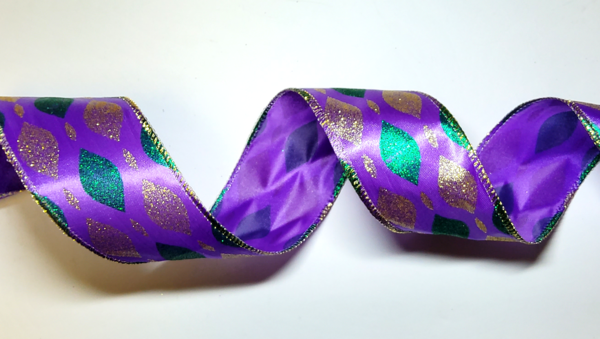 2.5" x 10 YD Purple Baubble Ribbon