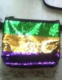 8" X 6" SEQUIN FANNY PACK W STRIPES