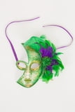 8" x 5.5" Half Face Mask w Purple Trim