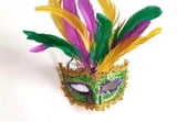 6.5 X 11" PGG Brocade Mask w Feathers