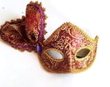 Mardi Gras Purple Brocade Fabric Mask