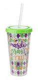 GIFTS AND ACCESSORIES 6.25" x 4"D 16OZ INSULATED MARDI GRAS CUP