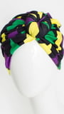 Black Harlequin Turban w Knot in Front
