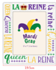 MARDI GRAS PHOTO FRAMES AND BOXES 5" X 7" QUEEN WORD FRAME W GLITTER