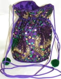 8" x 12" Round Purple Drawstring Bag