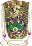 12" x 8" Round Drawstring Bag w Mask Decoration