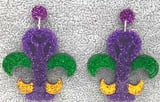 2" Fleur de Lis Acrylic Earrings