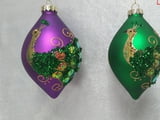 6" Purple Peacock Ornament