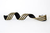 2.5" x 10YD Black and Gold Stripes